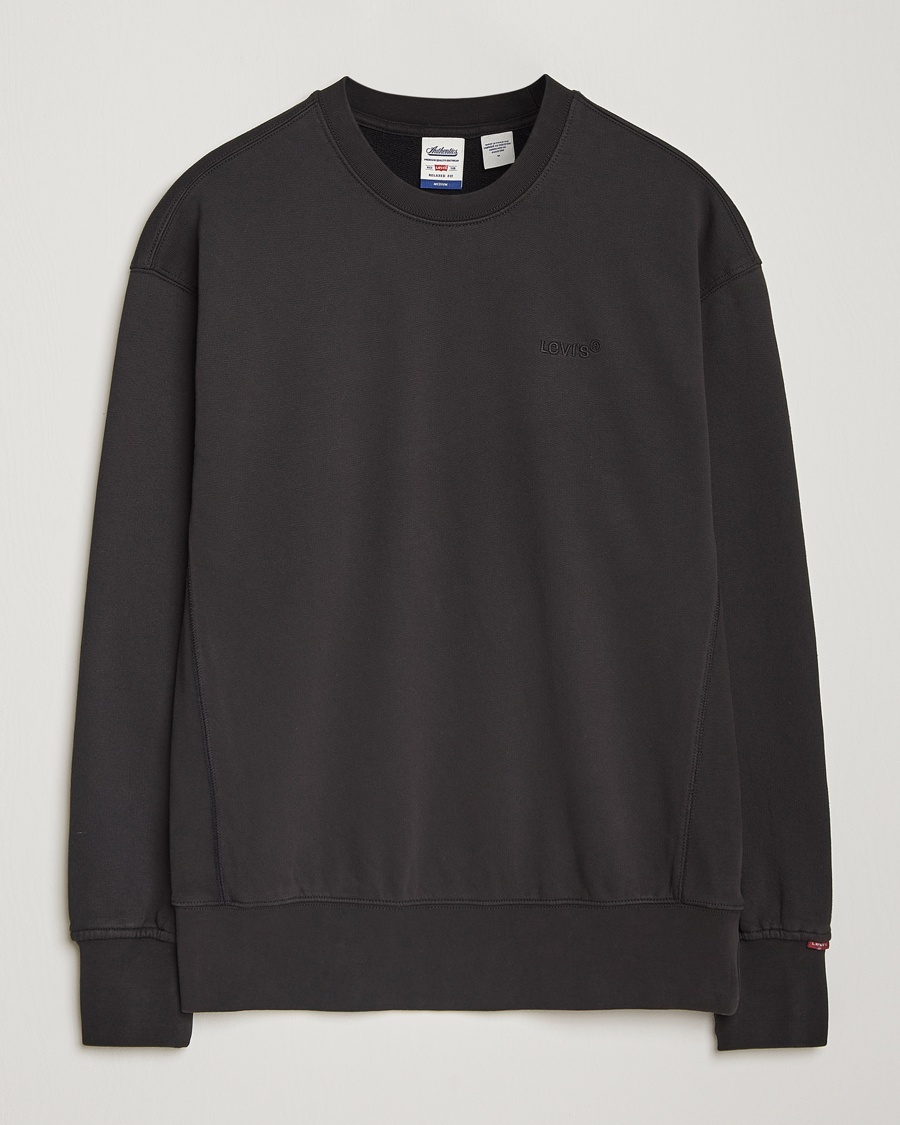 Levi's Garment Dyed Authentic Crew Neck Sweatshirt Black – Svart