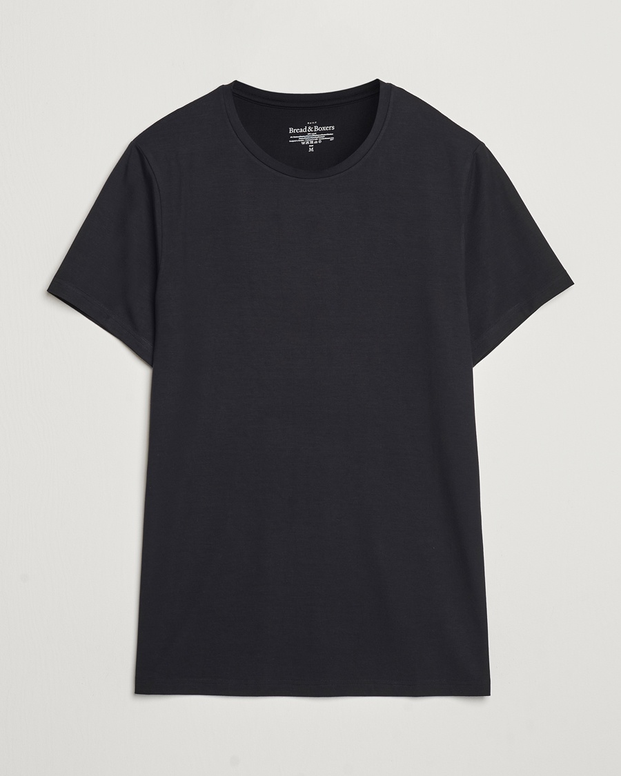 Herre | Klær | Bread & Boxers | Tencel Crew Neck T-Shirt Black
