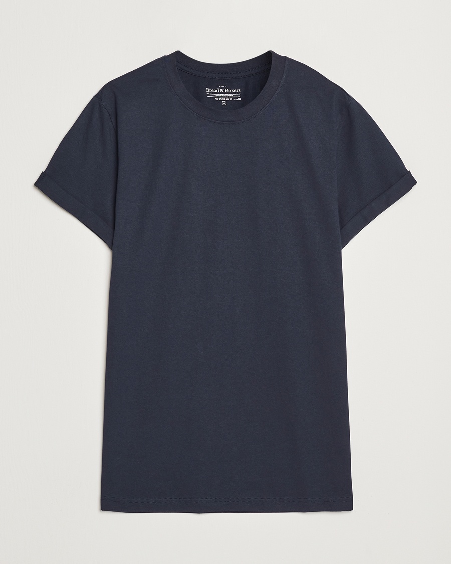 Herre | Klær | Bread & Boxers | Roll-Up Crew Neck T-Shirt Dark Navy