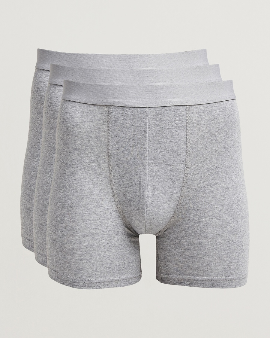 Herre | Trunks | Bread & Boxers | 3-Pack Long Boxer Brief Grey Melange
