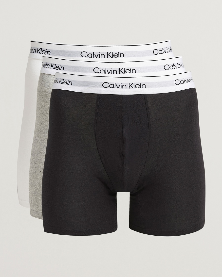 Calvin Klein 3-Pack Icon Cotton Stretch Boxer Brief Grey/Black/White – Flerfarget