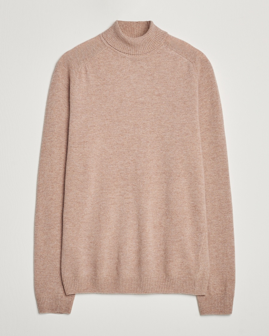 Herre | 60% salg | KnowledgeCotton Apparel | Lambswool Rollneck Beige