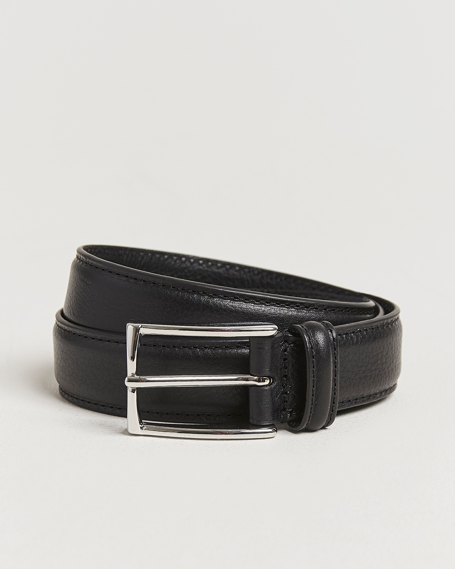 Herre | Belter | Anderson's | Structure Leather Suit Belt 3 cm Black