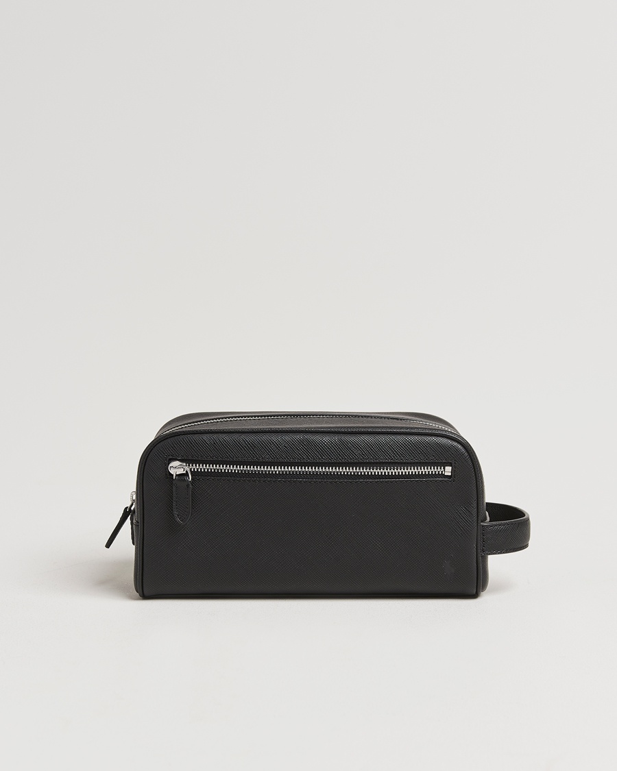 Herre | Toalettmapper | Polo Ralph Lauren | Saffiano Leather Washbag Black
