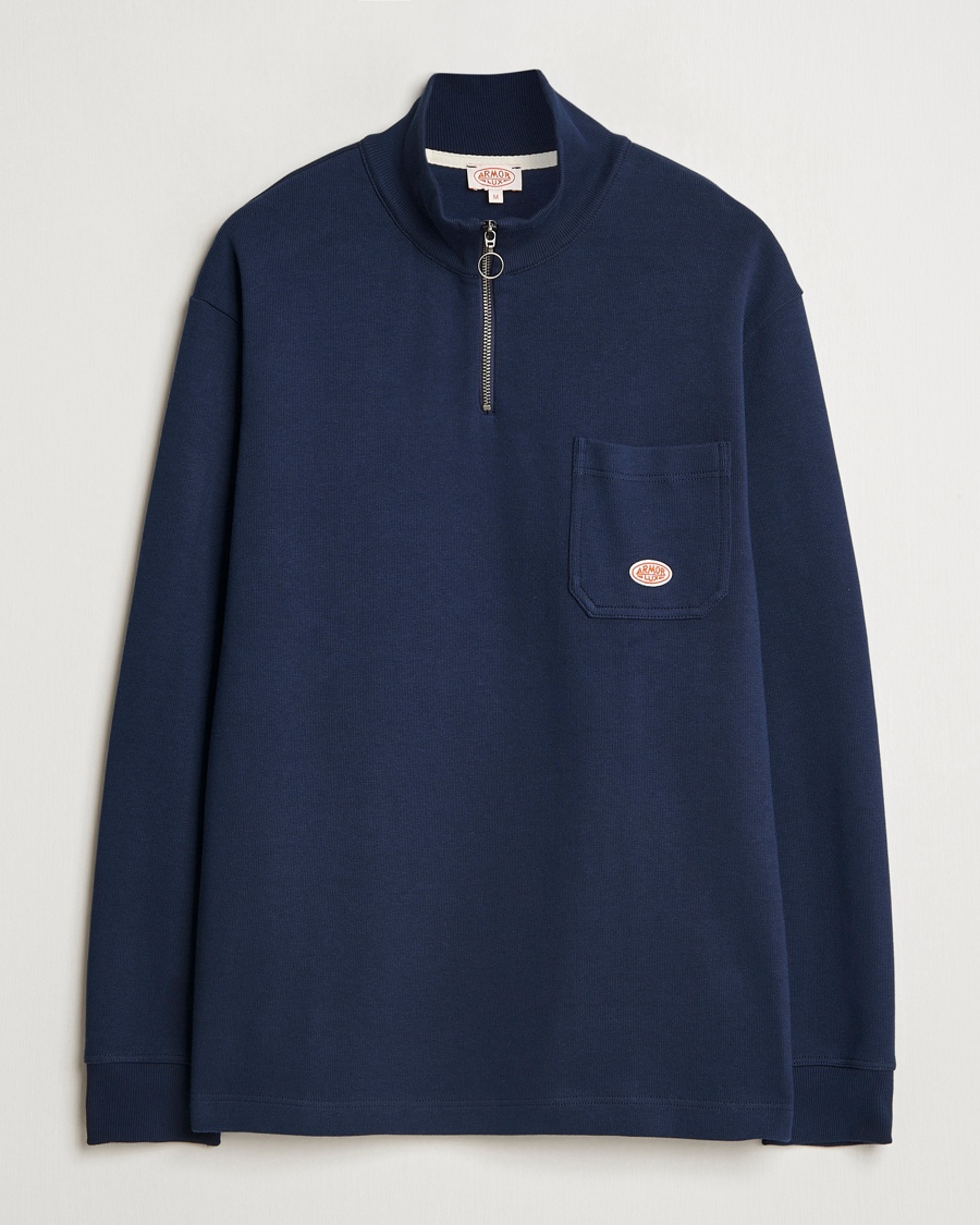 Herre | Half-zip | Armor-lux | Camionneur Cotton Half Zip Sweater Deep Marine