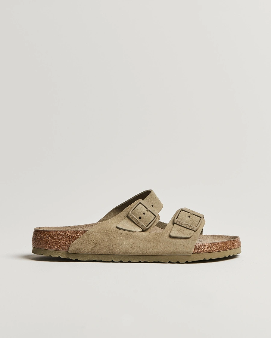 BIRKENSTOCK Arizona Soft Footbed Faded Khaki Suede – Beige