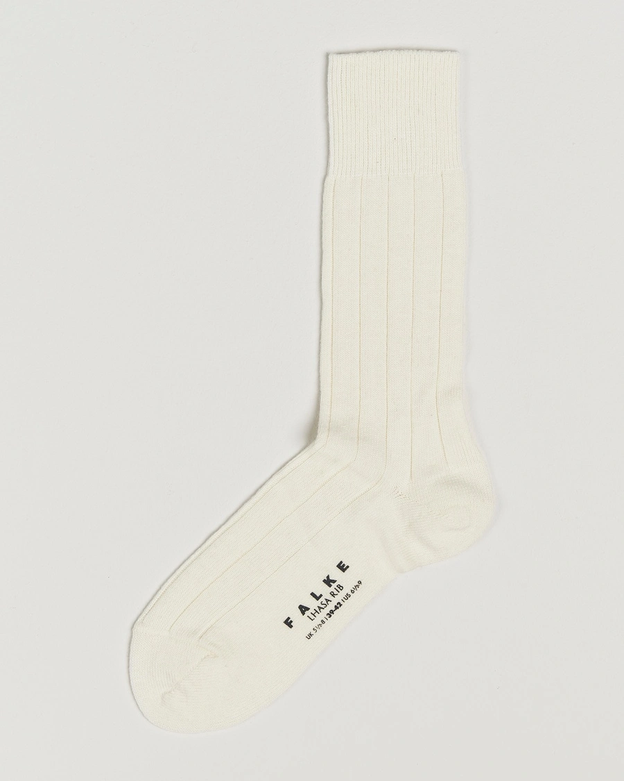 Herre | | Falke | Lhasa Cashmere Socks Off White
