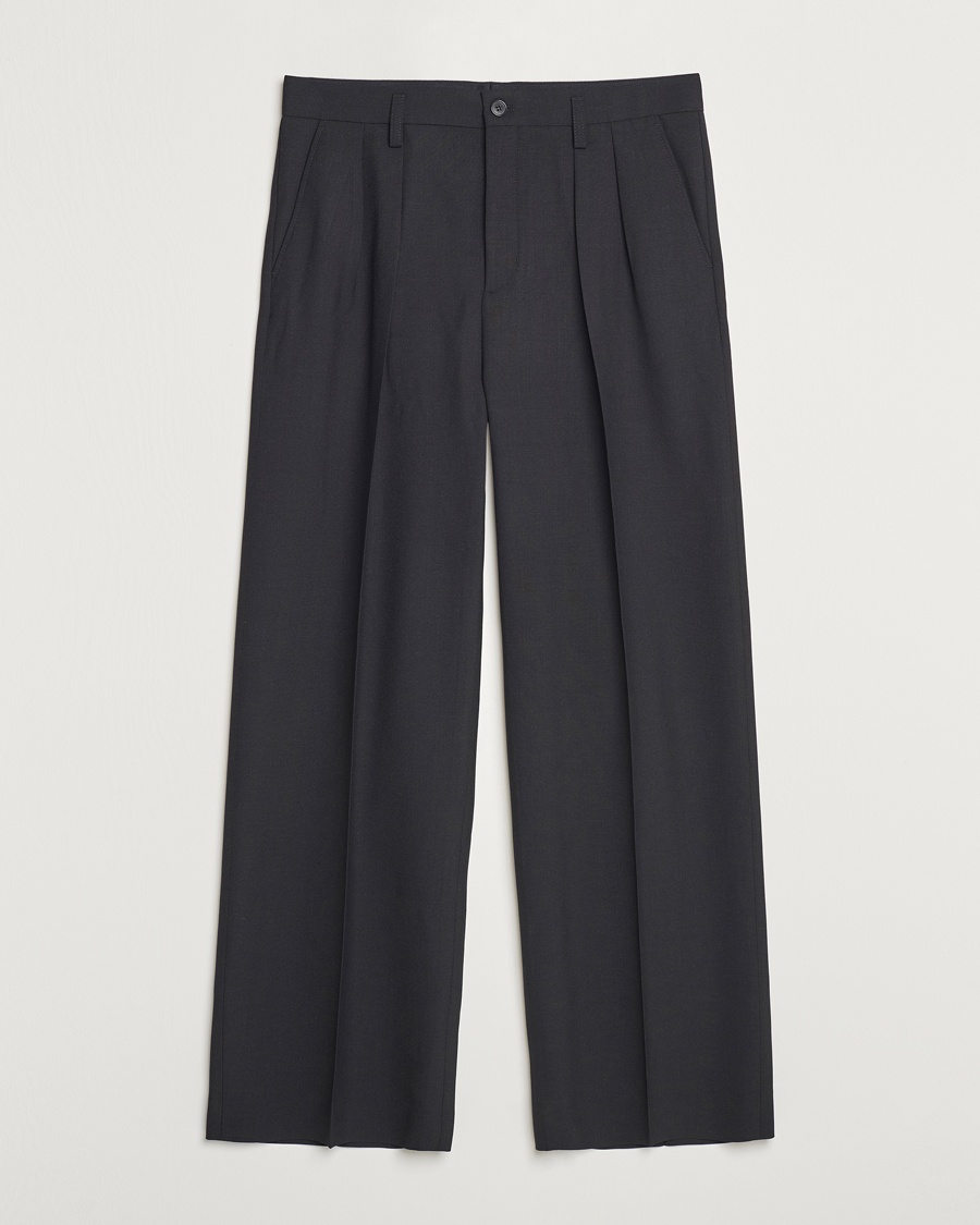 Filippa K Milo Wide Wool Trousers Black – Svart