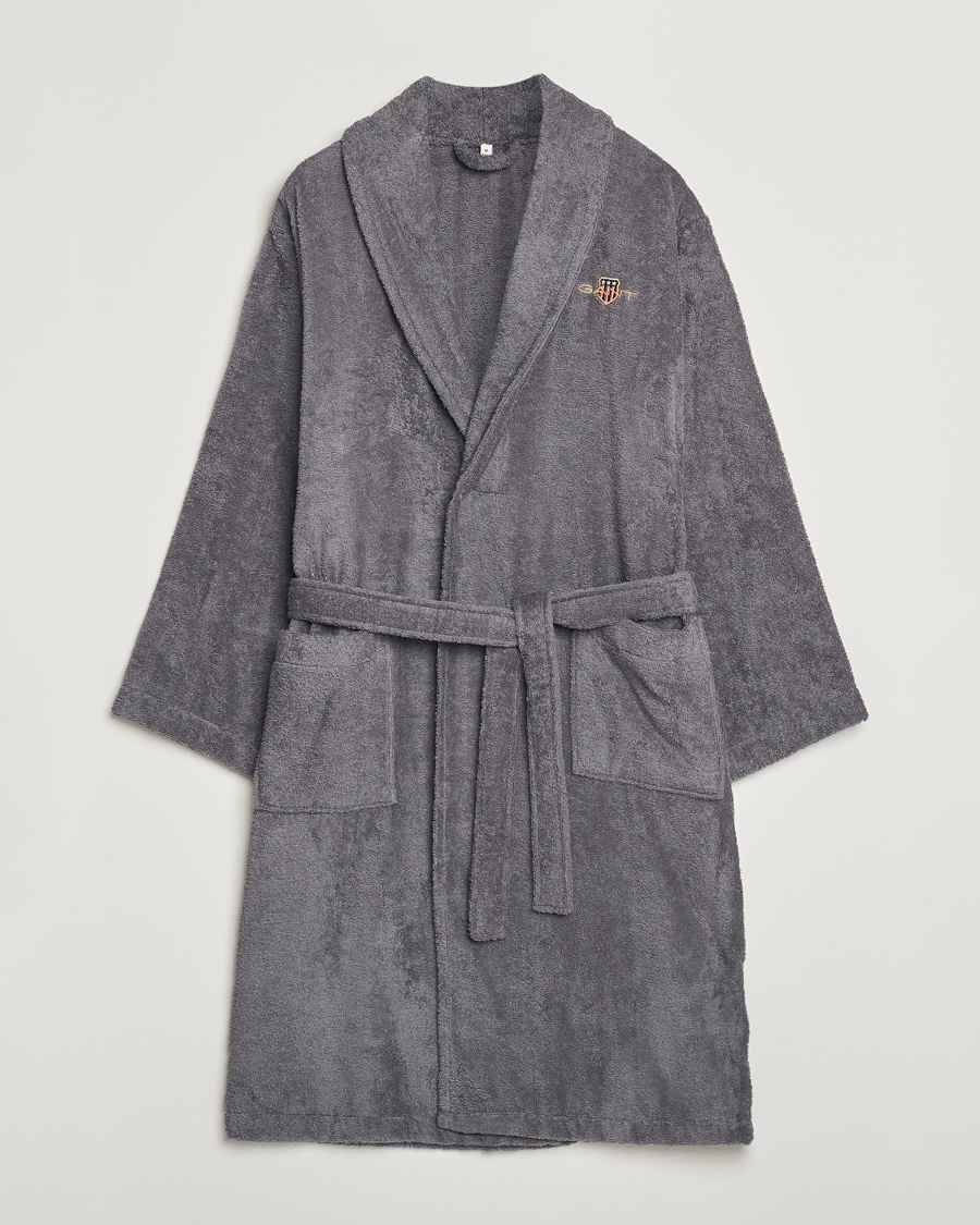 Herre | Pyjamaser og badekåper | GANT | Archive Shield Terry Robe Anchor Grey