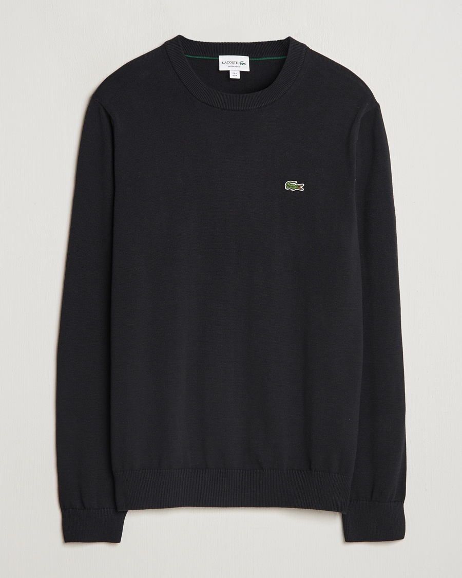 Lacoste Cotton Knitted Sweater Black – Svart