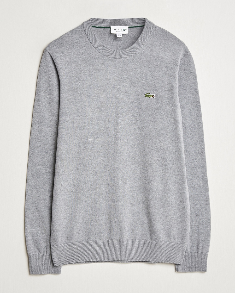 Lacoste Cotton Knitted Sweater Silver Chine – Grå