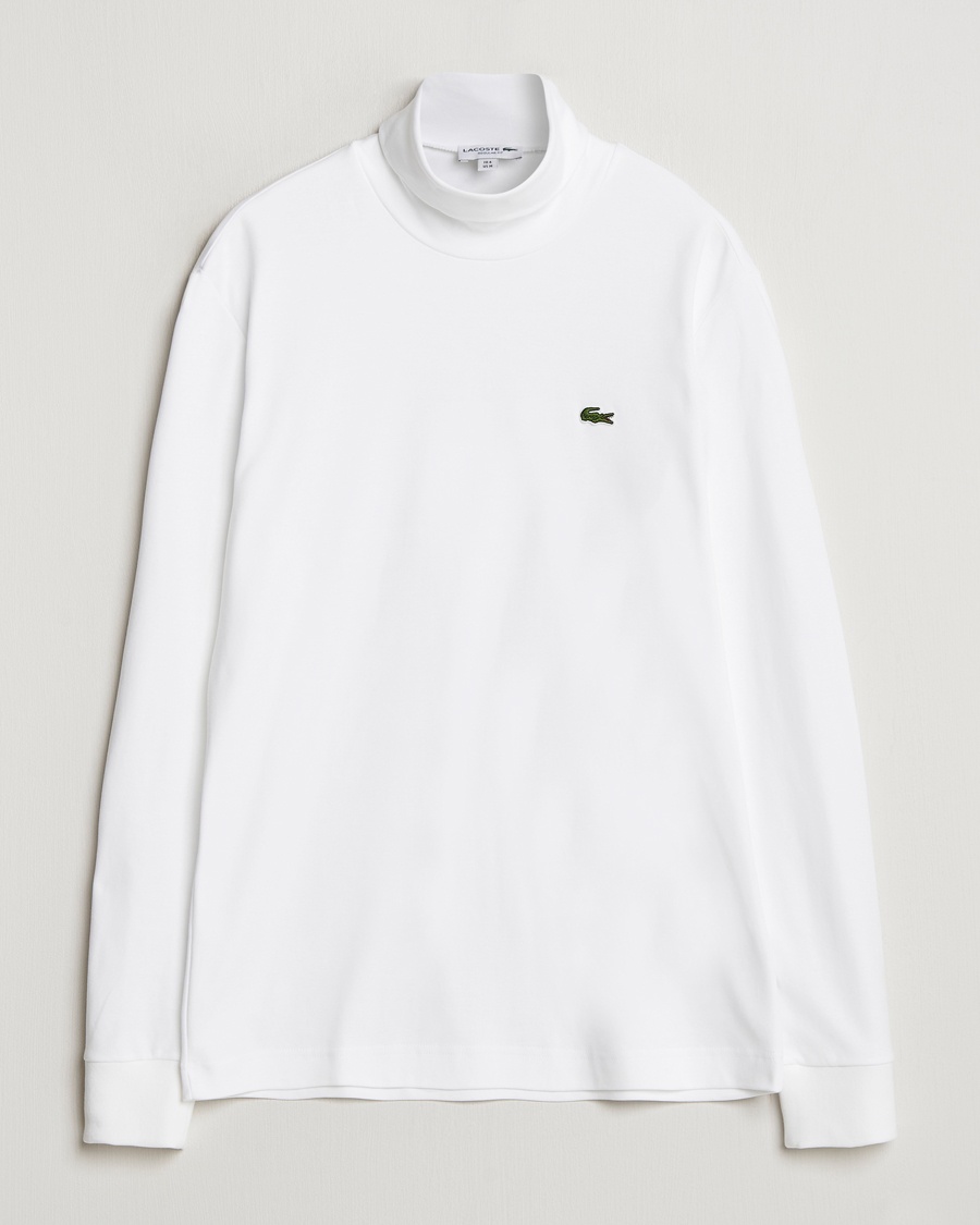 Lacoste Interlock Cotton Rollneck White – Hvit