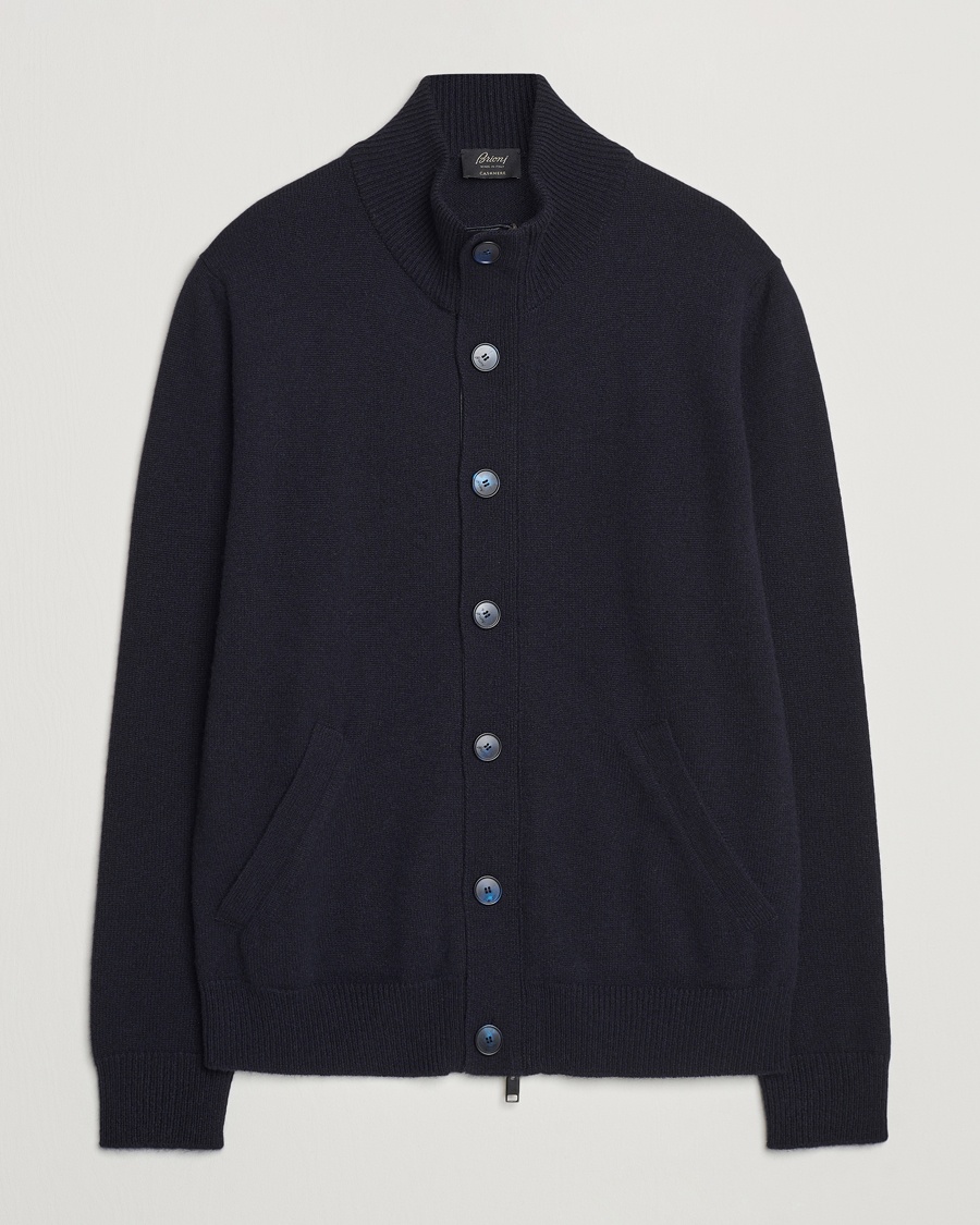 Brioni Cashmere Cardigan Jacket Navy – Blå