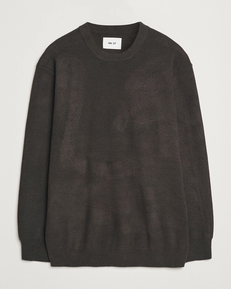 NN07 Danny Knitted Sweater Dark Army – Grønn