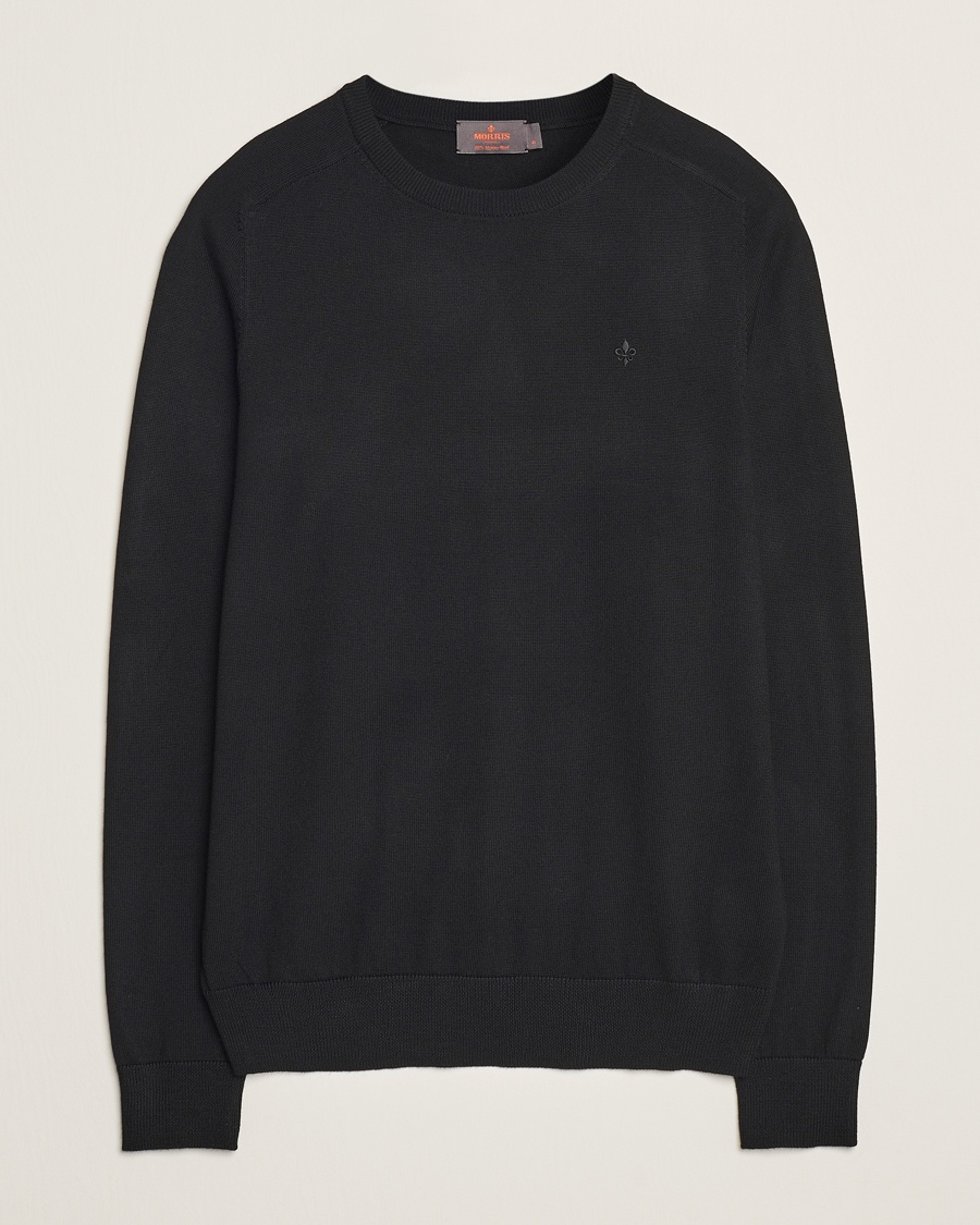 Morris Merino O-Neck Black – Svart