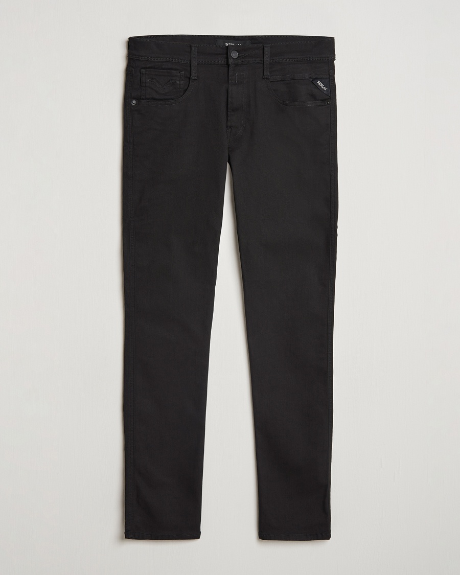 Replay Anbass Hyperflex Re-Used Jeans Forever Black – Svart