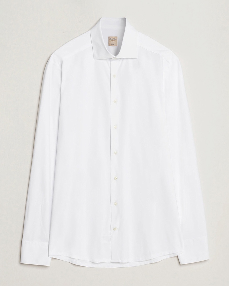 Stenströms Slimline Stretch Jersey Shirt White – Hvit