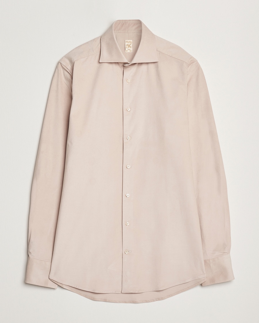 Herre | | Stenströms | 1899 Velvet Baby Corduroy Shirt Beige