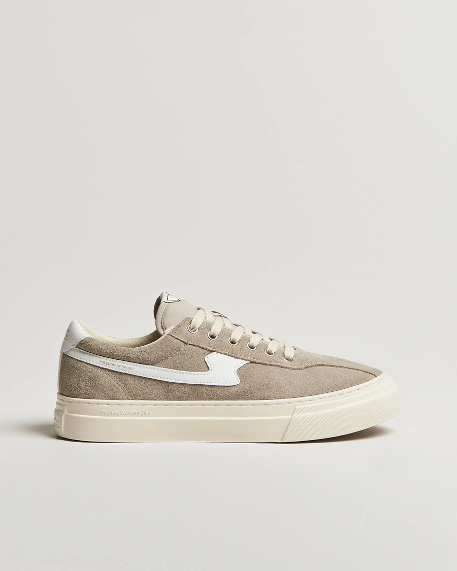 Herre | | Stepney Workers Club | Dellow S-Strike Cupsole Suede Sneaker Lt Grey/White