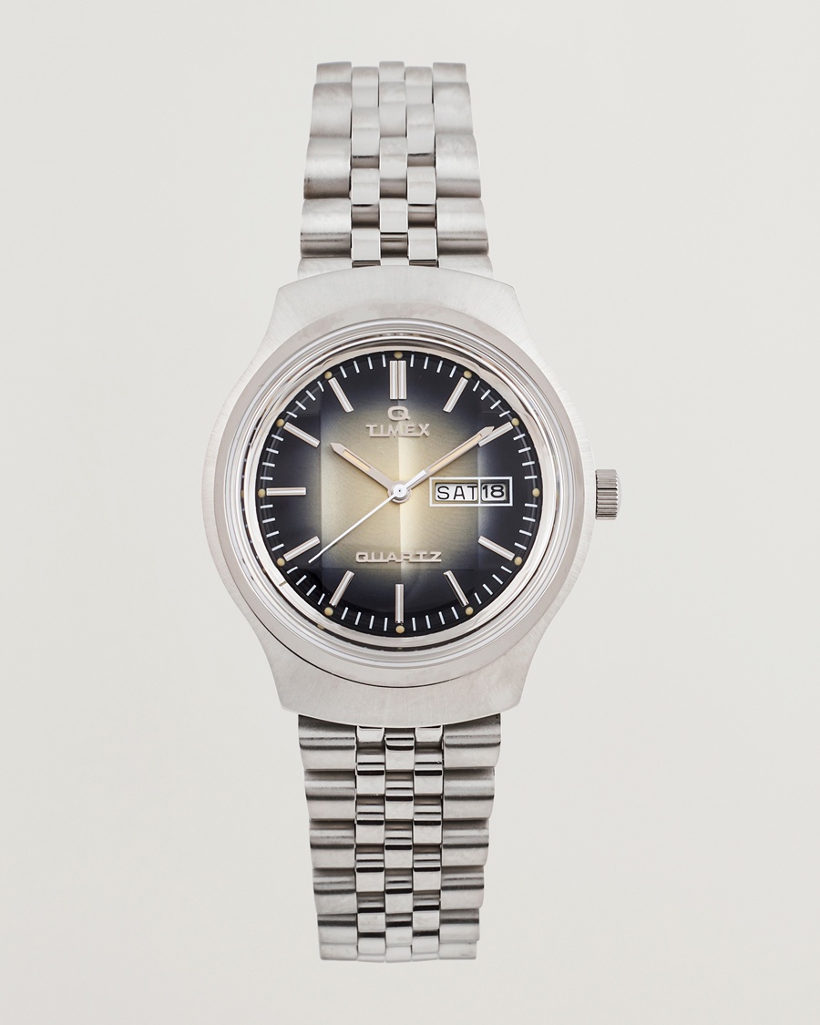 Herre | Lenke i rustfritt stål | Timex | Q Reissue Degrade 38mm Smoky Dial