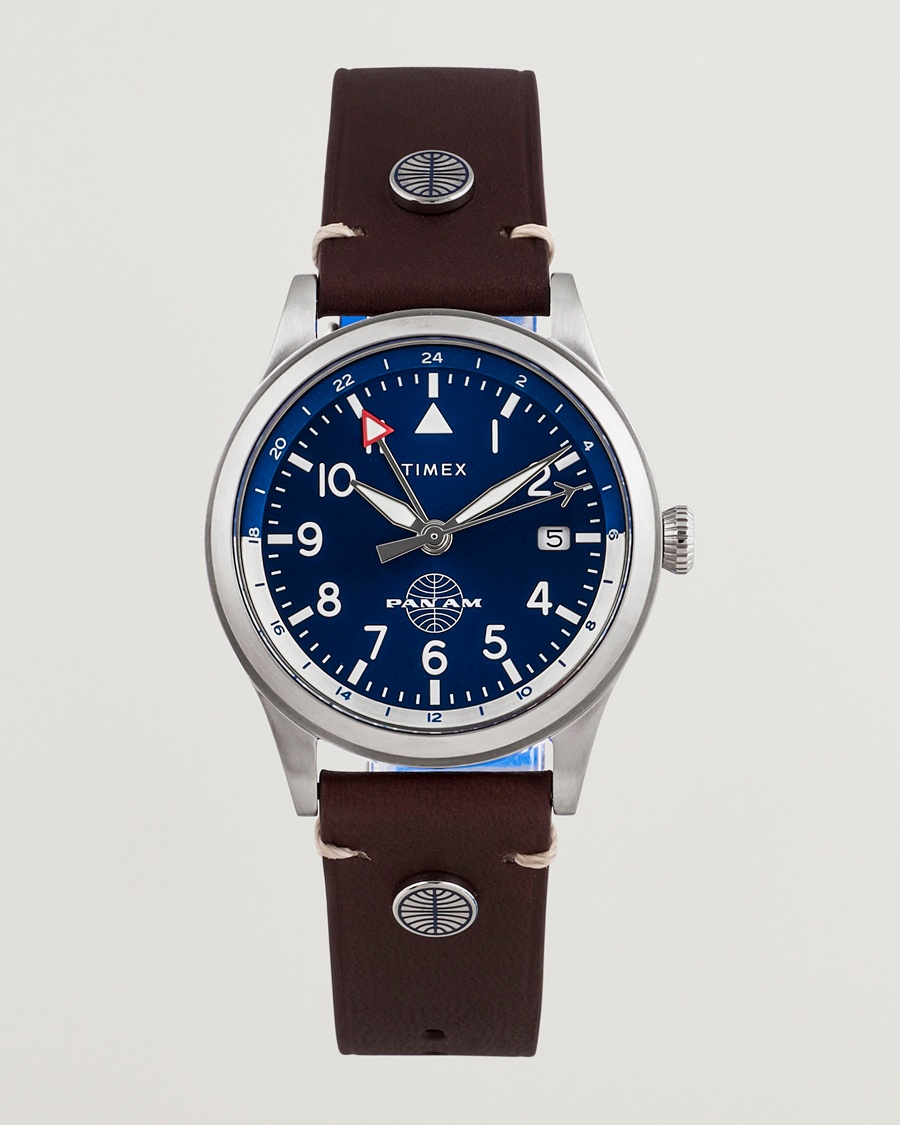 Timex Pan Am GMT Stainless Steel 39mm Blue Dial – Blå