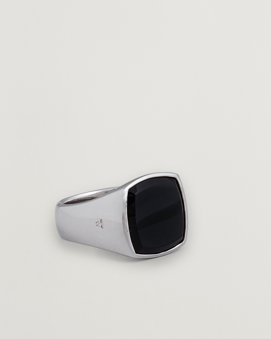 Tom Wood Cushion Polished Black Onyx Ring Silver – Sølv