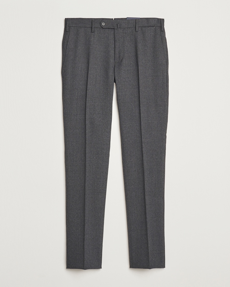 Herre | Salg klær | Incotex | Silm Fit Washable Flannel Trousers Dark Grey