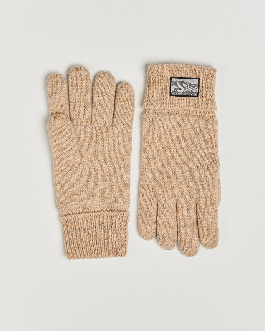 Herre | Strikkede hansker | Hestra | Raggwool Glove Beige