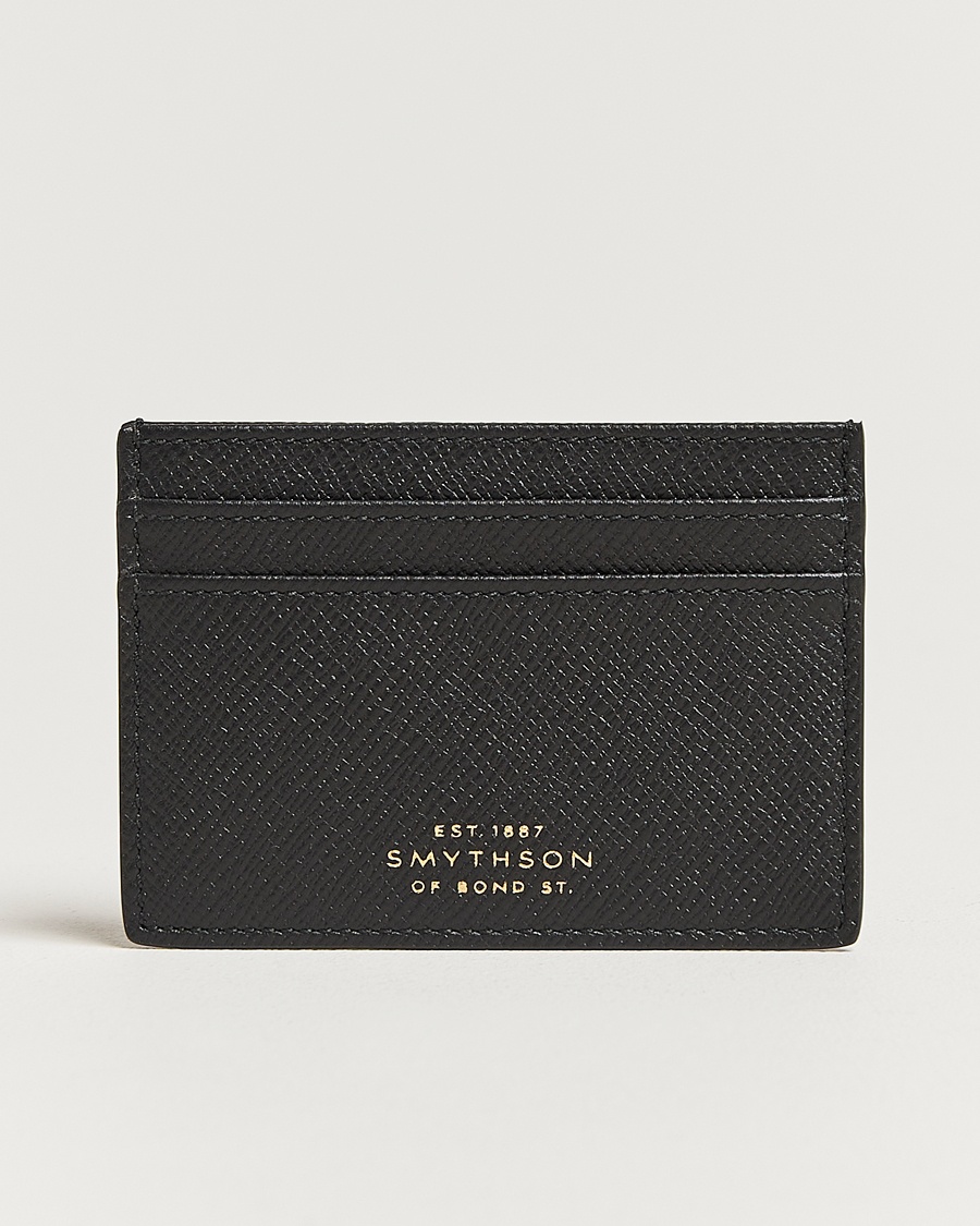 Smythson Panama Flat Cardholder Black – Svart