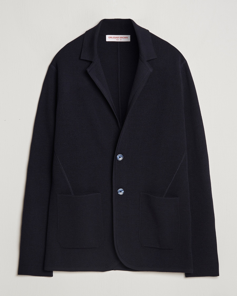Orlebar Brown Reiner Textured Lightweigt Blazer Night Iris – Blå
