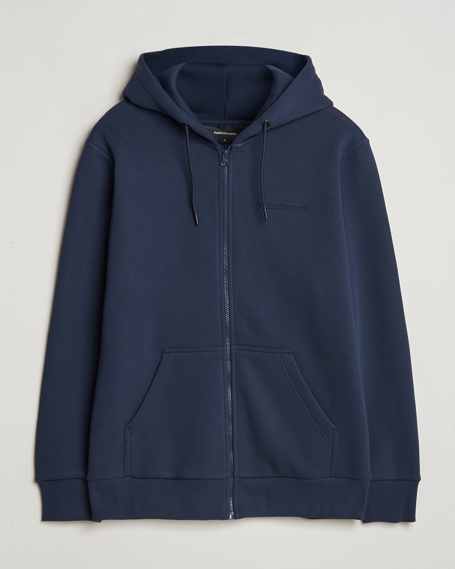 Peak Performance Original Full Zip Hoodie Blue Shadow – Blå