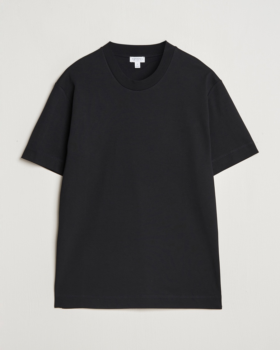 Sunspel Heavy Weight Supima Cotton T-Shirt Black – Svart