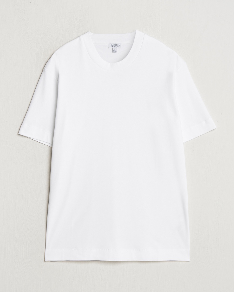 Sunspel Heavy Weight Supima Cotton T-Shirt White – Hvit