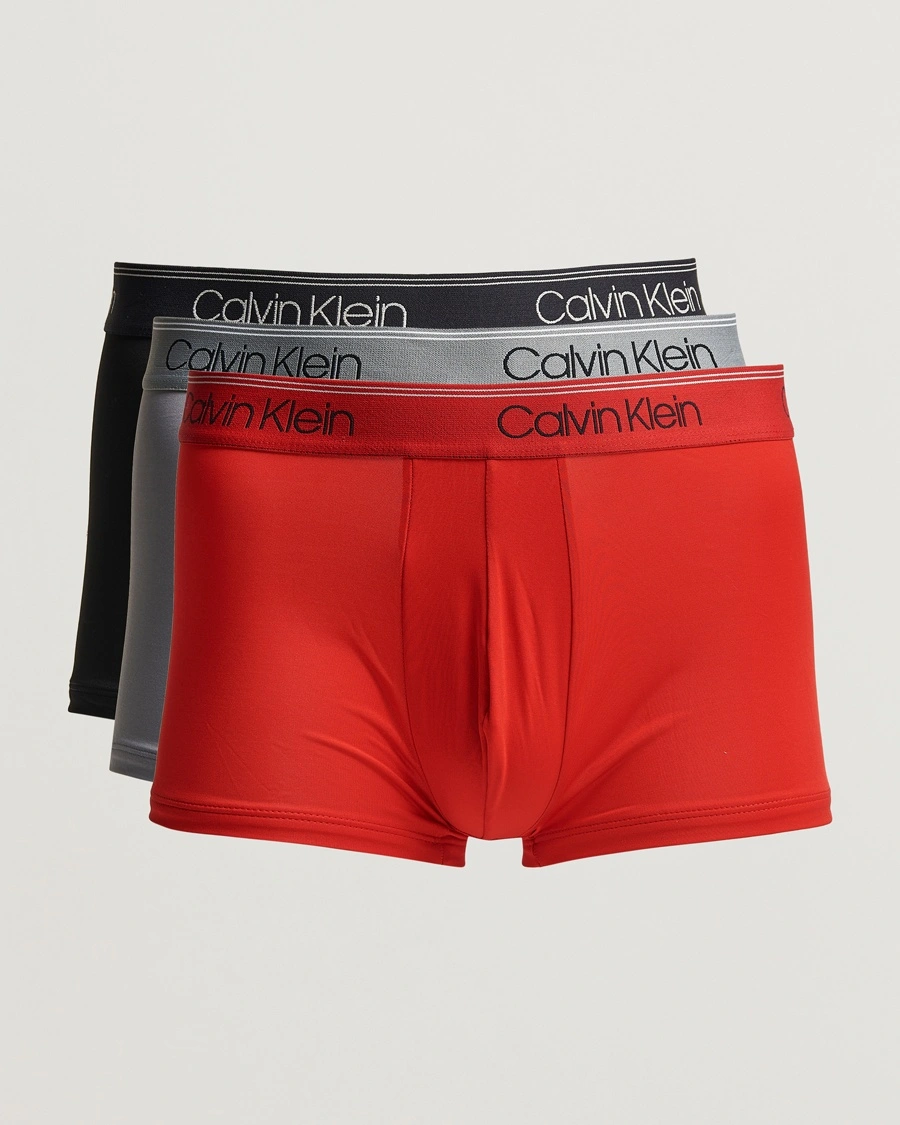 Herre | Calvin Klein | Calvin Klein | 3-Pack Micro Stretch Trunk Red/Grey/Black