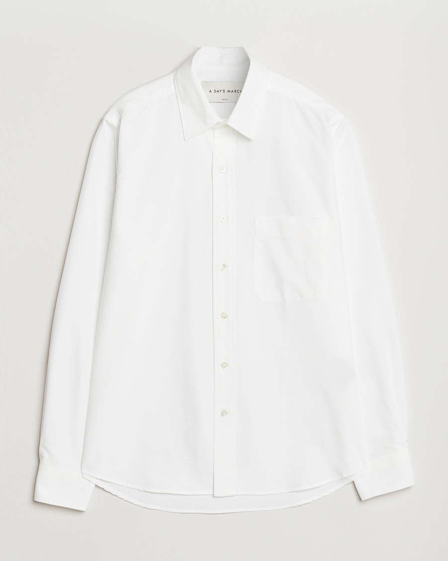 A Day's March Mason Dyed Oxford Shirt White – Hvit