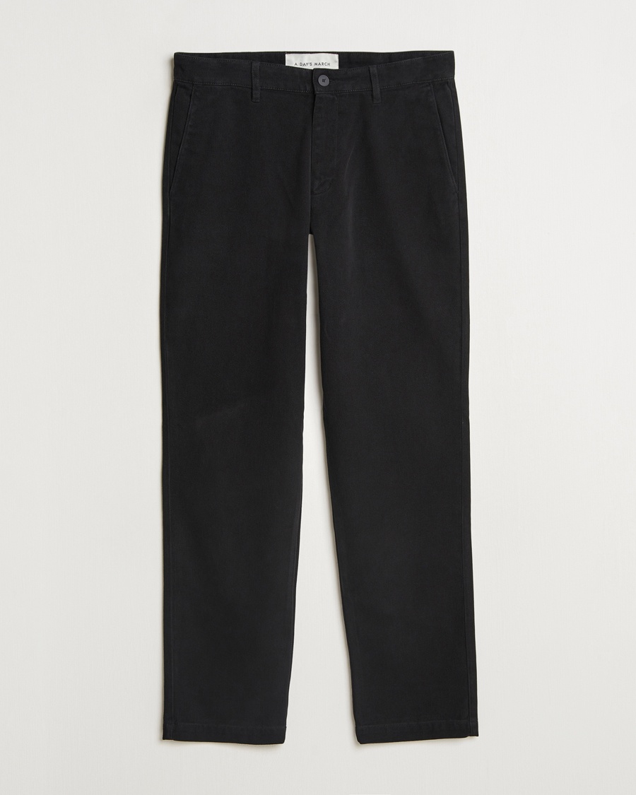 A Day's March Miller Cotton/Lyocell Trousers Black – Svart