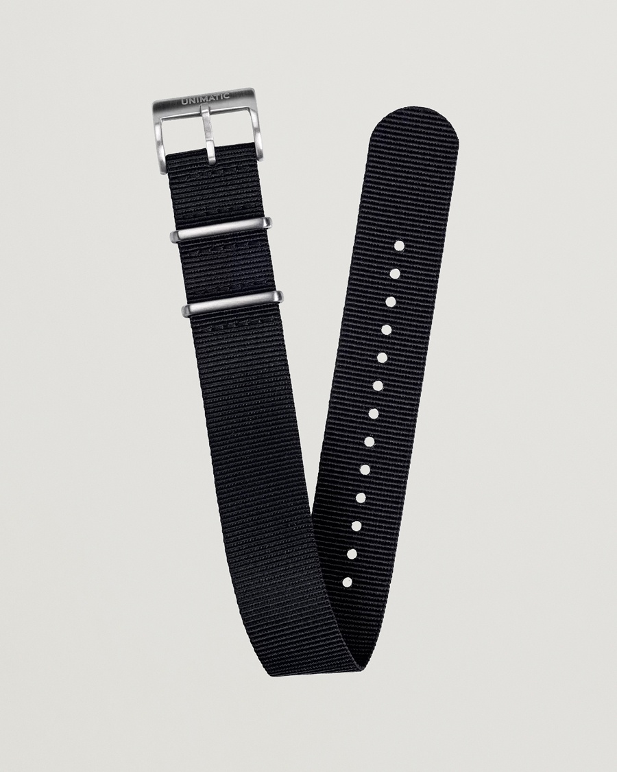UNIMATIC Nylon Nato Steel 22mm Strap Black – Svart