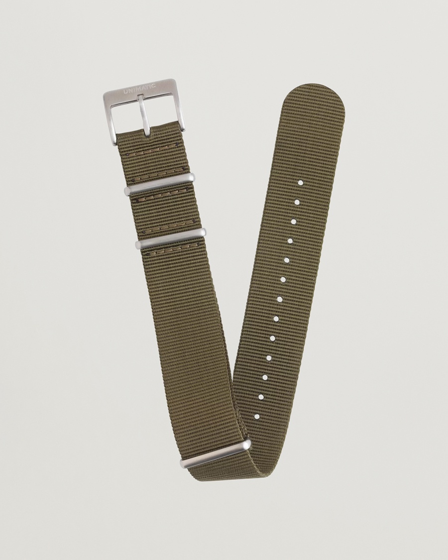 UNIMATIC Nylon Nato Steel 22mm Strap Olive – Grønn