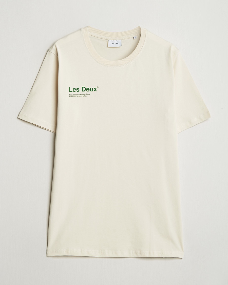 Herre | T-Shirts | LES DEUX | Brody Printed T-shirt 2.0 Ivory