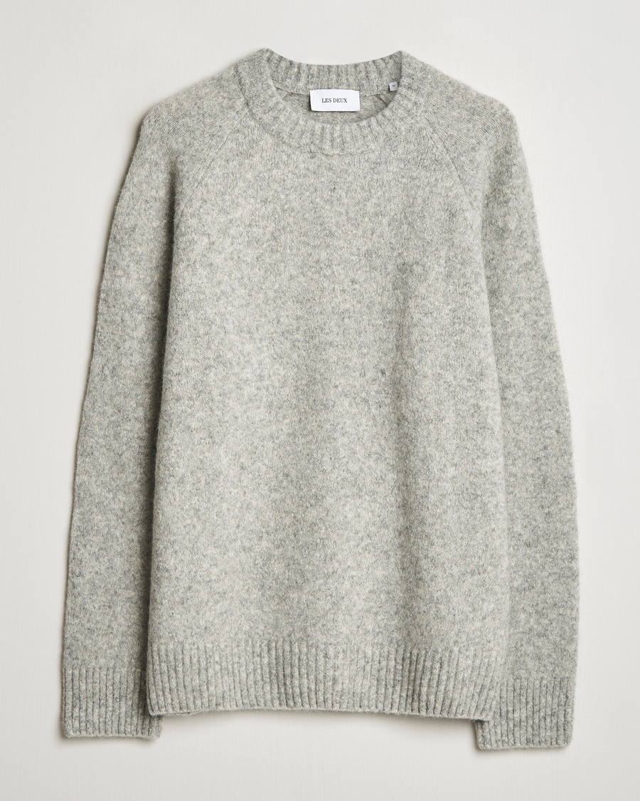 Herre | LES DEUX | LES DEUX | Gilbert Roundneck Knit Light Grey Melange
