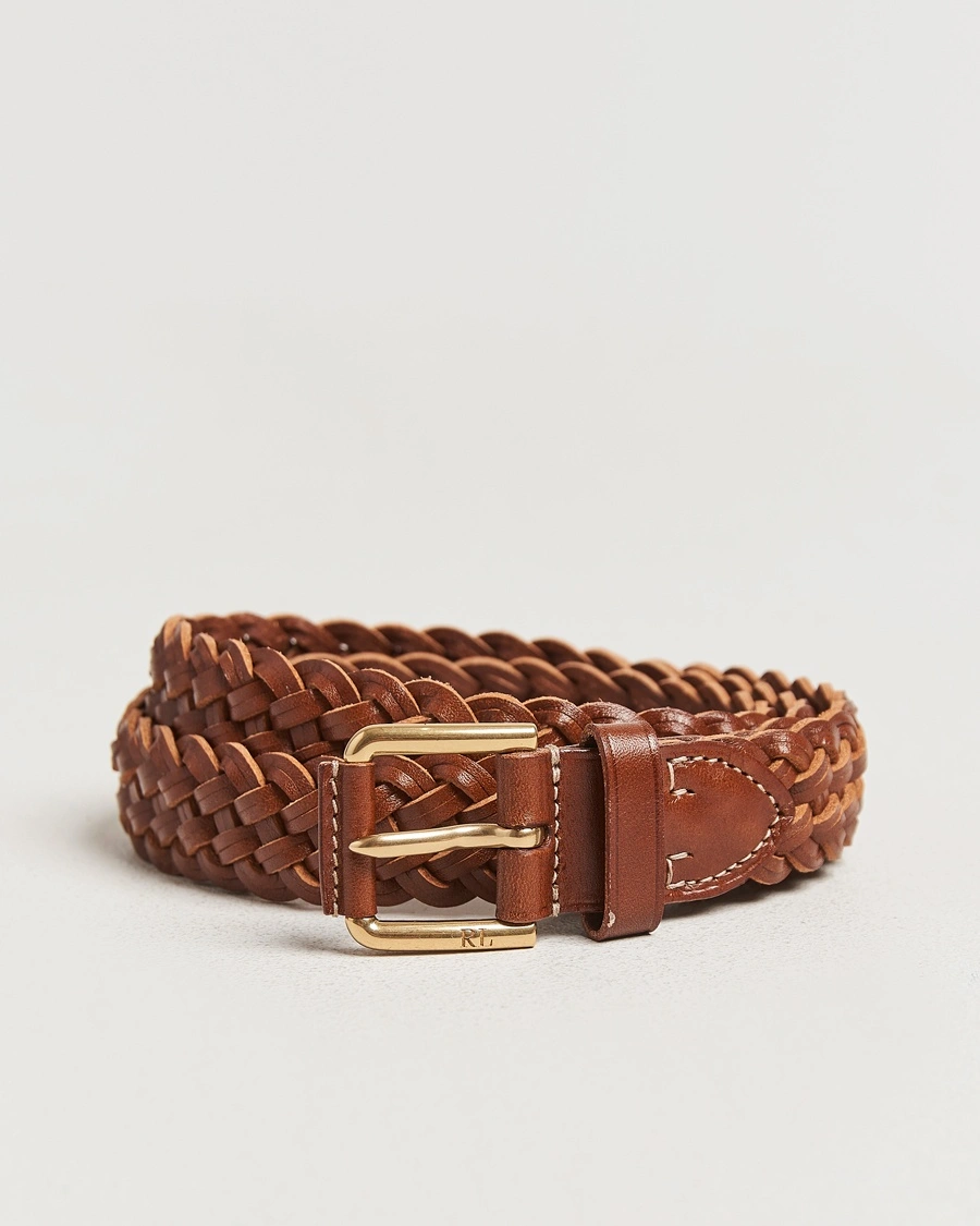 Herre | Assesoarer | Ralph Lauren Purple Label | Braided Belt Brown Calf
