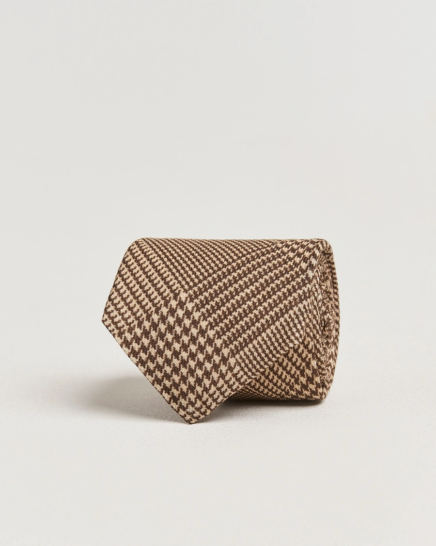 Herre | Slips | Ralph Lauren Purple Label | Glenplaid Silk Tie Cream