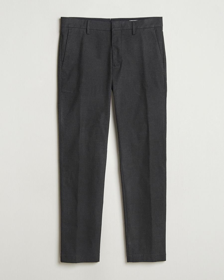 Herre | 40% salg | NN07 | Theo Regular Fit Brushed Chinos Black Melange