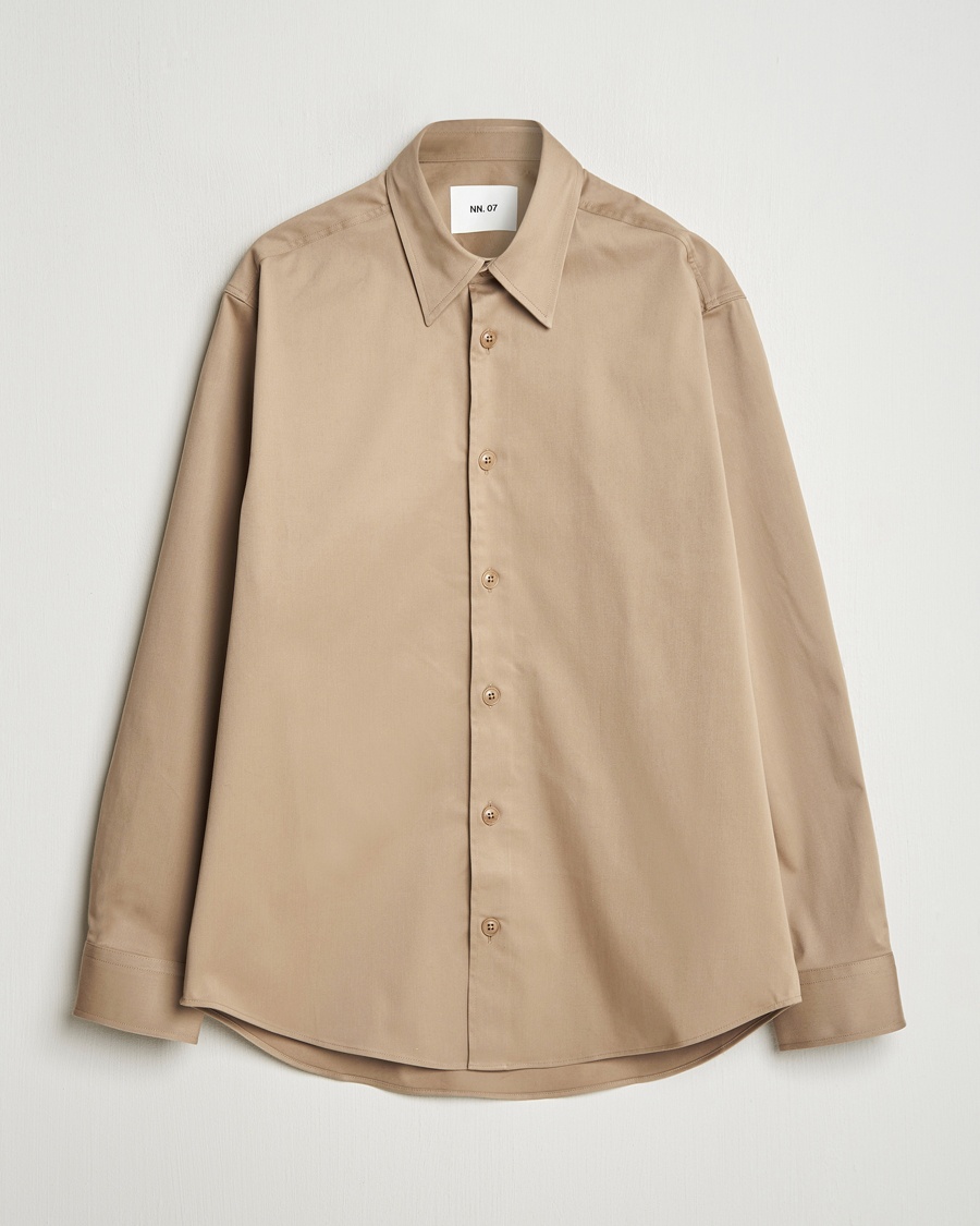 Herre | 40% salg | NN07 | Quinsy Cotton Overshirt Timber Wolf