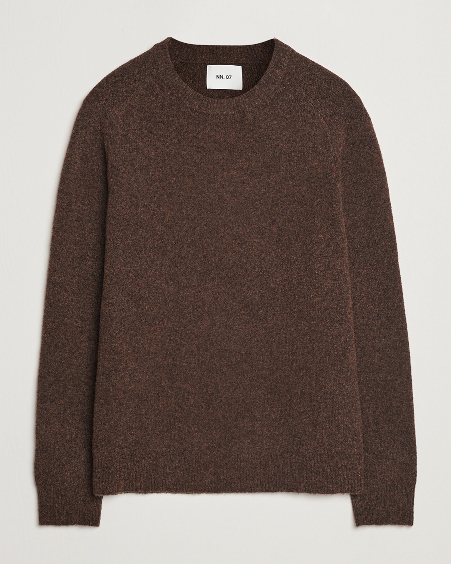 Herre | Strikkede gensere | NN07 | John Wool Knitted Sweater Demitasse Brown