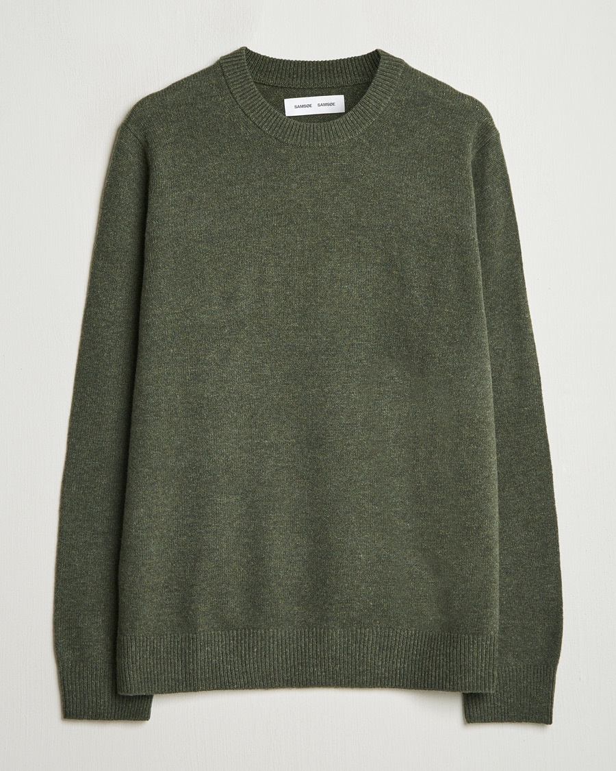 Samsøe Samsøe Isak Knitted Crew Neck Forest Night – Grønn