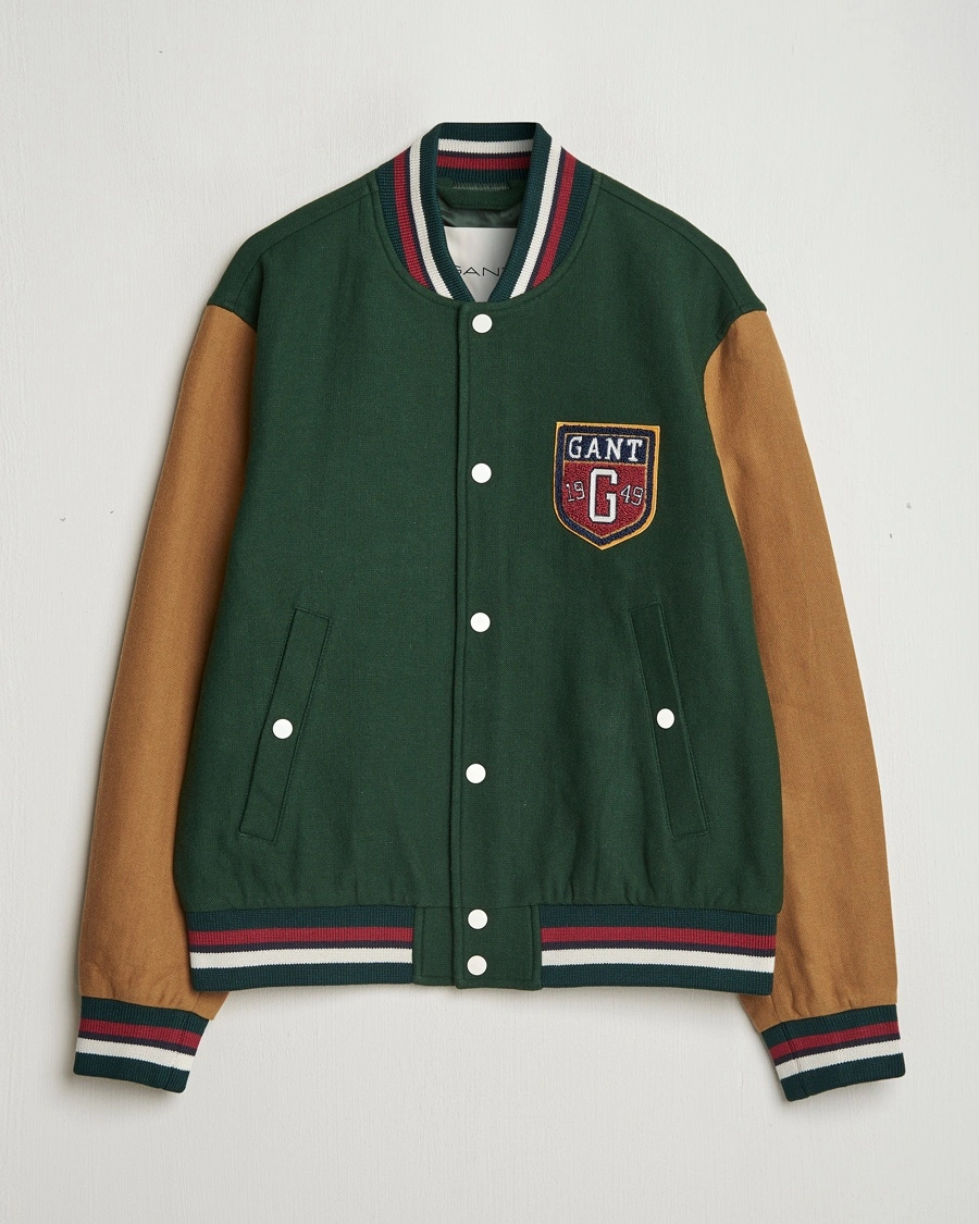 Herre | 40% salg | GANT | Wool Varisty Jacket Tartan Green