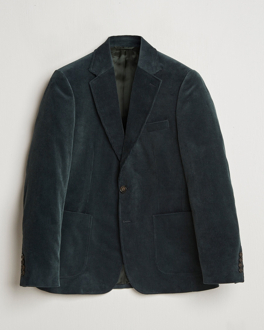 Herre | | GANT | Slim Corduroy Suit Jacket Tartan Green