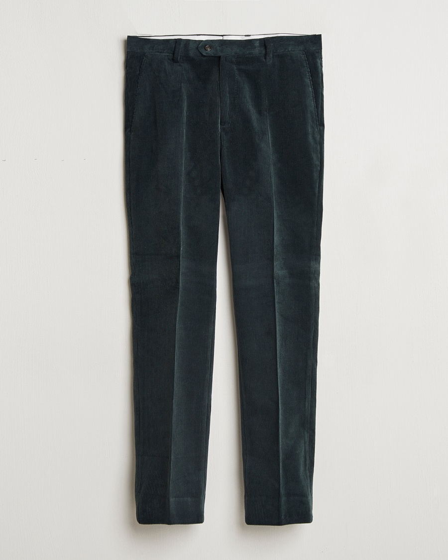 Herre | Cordfløyelsbukser | GANT | Slim Corduroy Suit Trousers Tartan Green