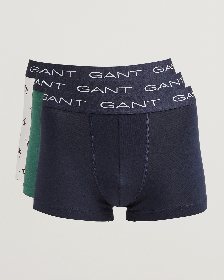 Herre | Tidsbegrenset sesongtilbud | GANT | 3-Pack Trunk Boxer Black/White/Green